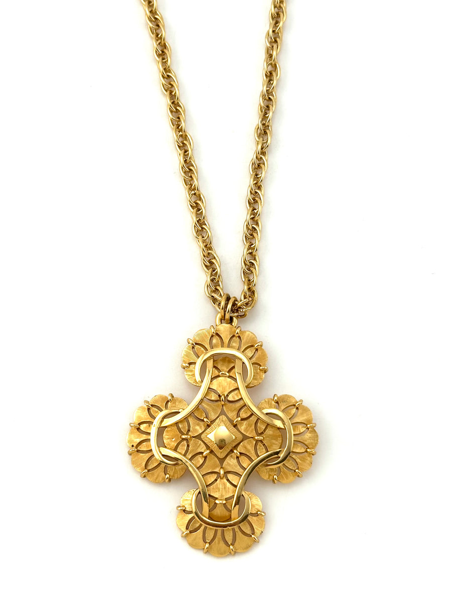 1960s Trifari Goldtone Pendant Necklace