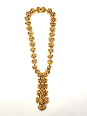 1960s Trifari Goldtone Filigree Pendant Necklace