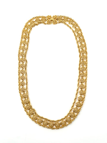 1960s Trifari Triple Strand Goldtone Necklace