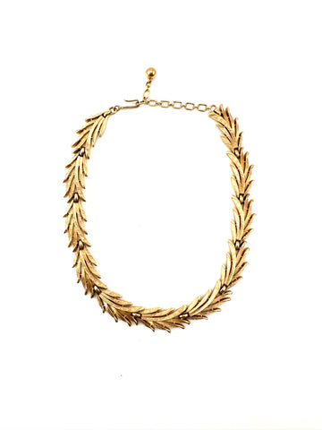 1950s Crown Trifari Goldtone Choker Necklace