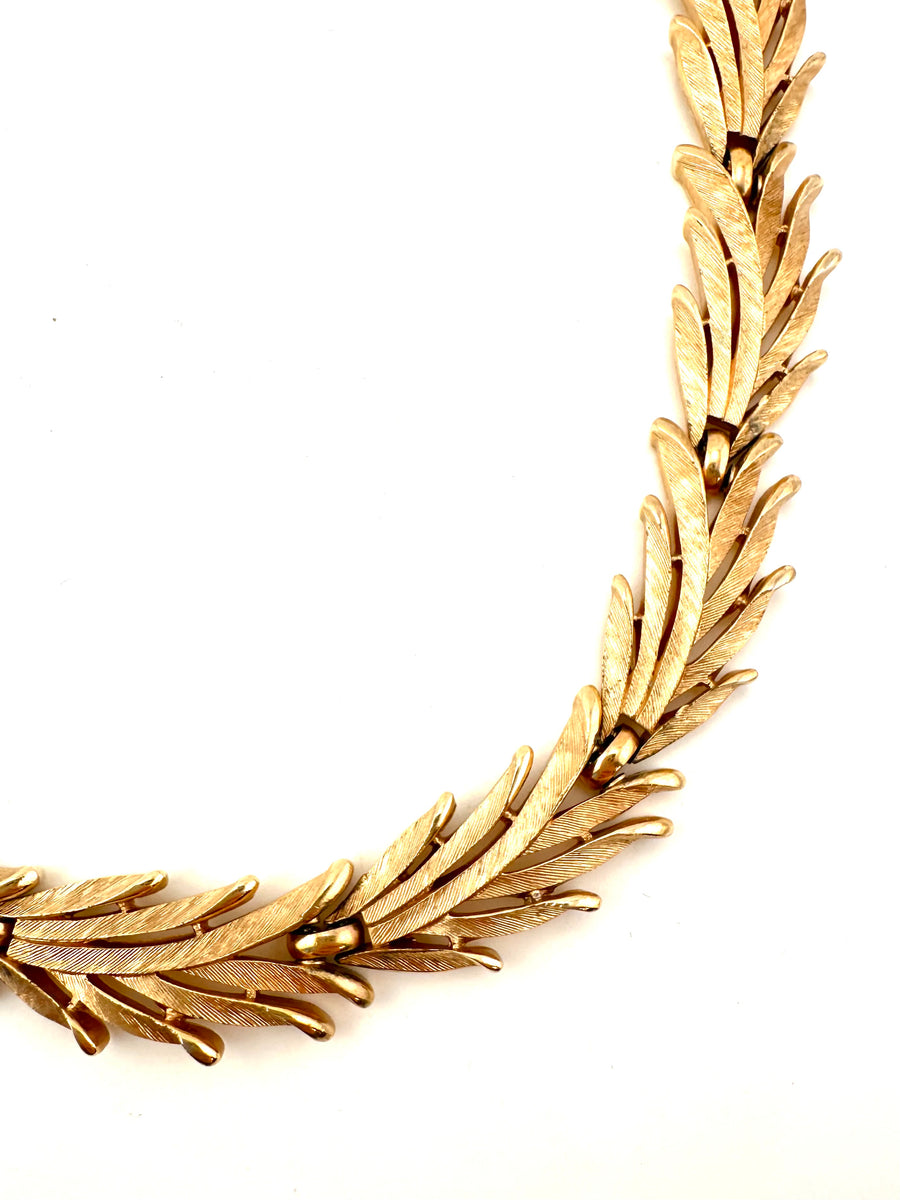 1950s Crown Trifari Goldtone Choker Necklace
