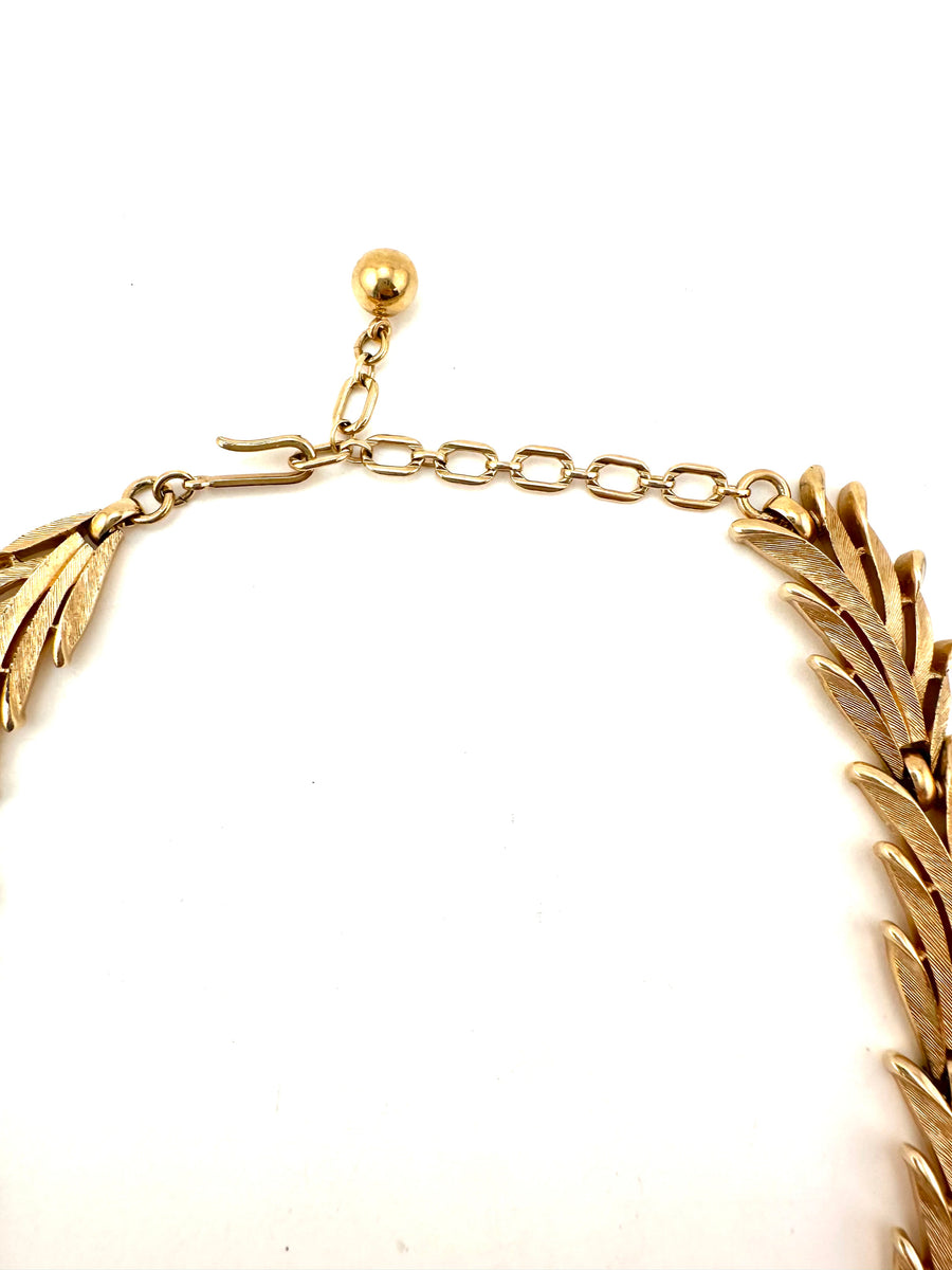 1950s Crown Trifari Goldtone Choker Necklace