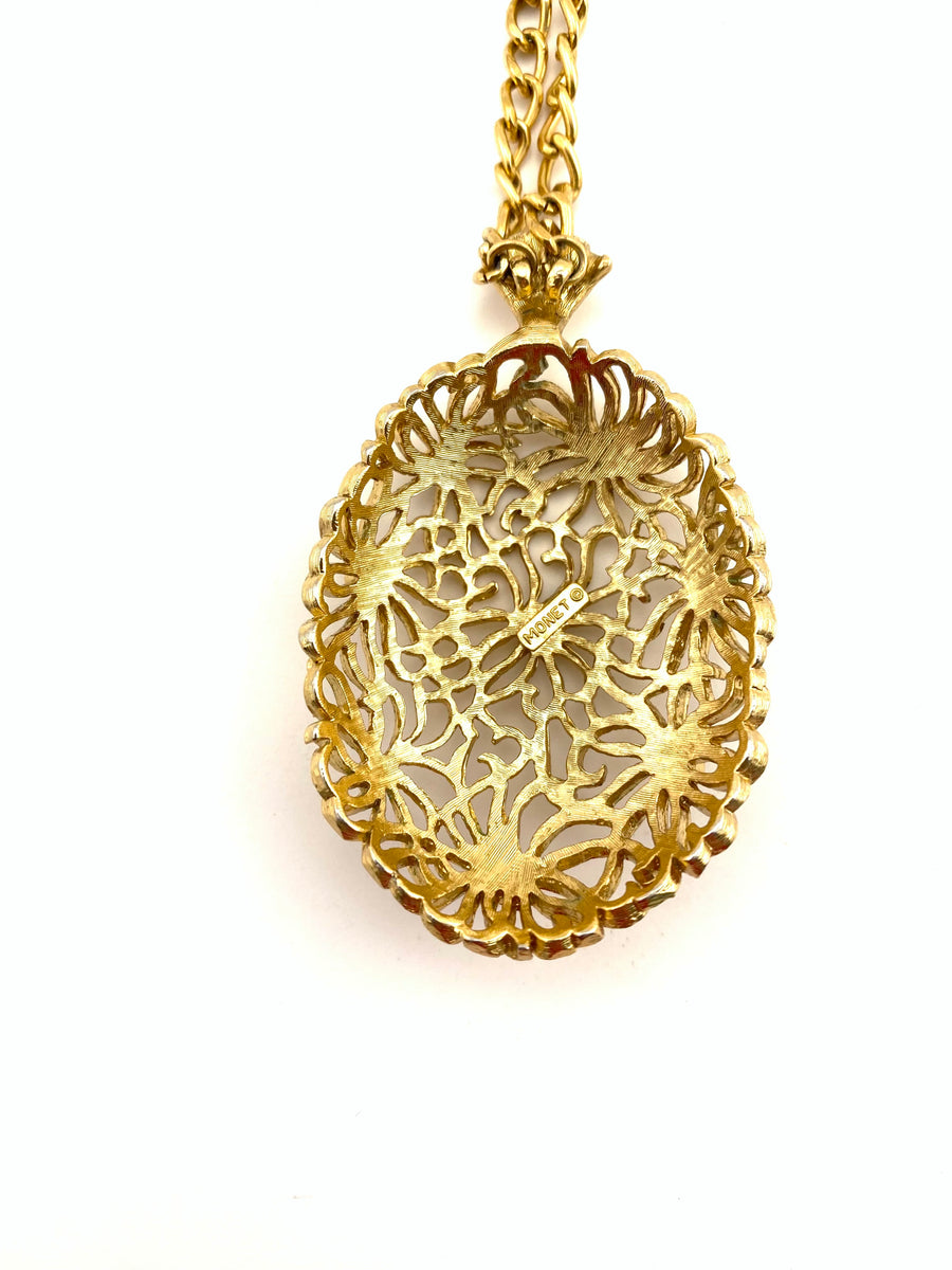 1960s Monet Flower Pendant Necklace