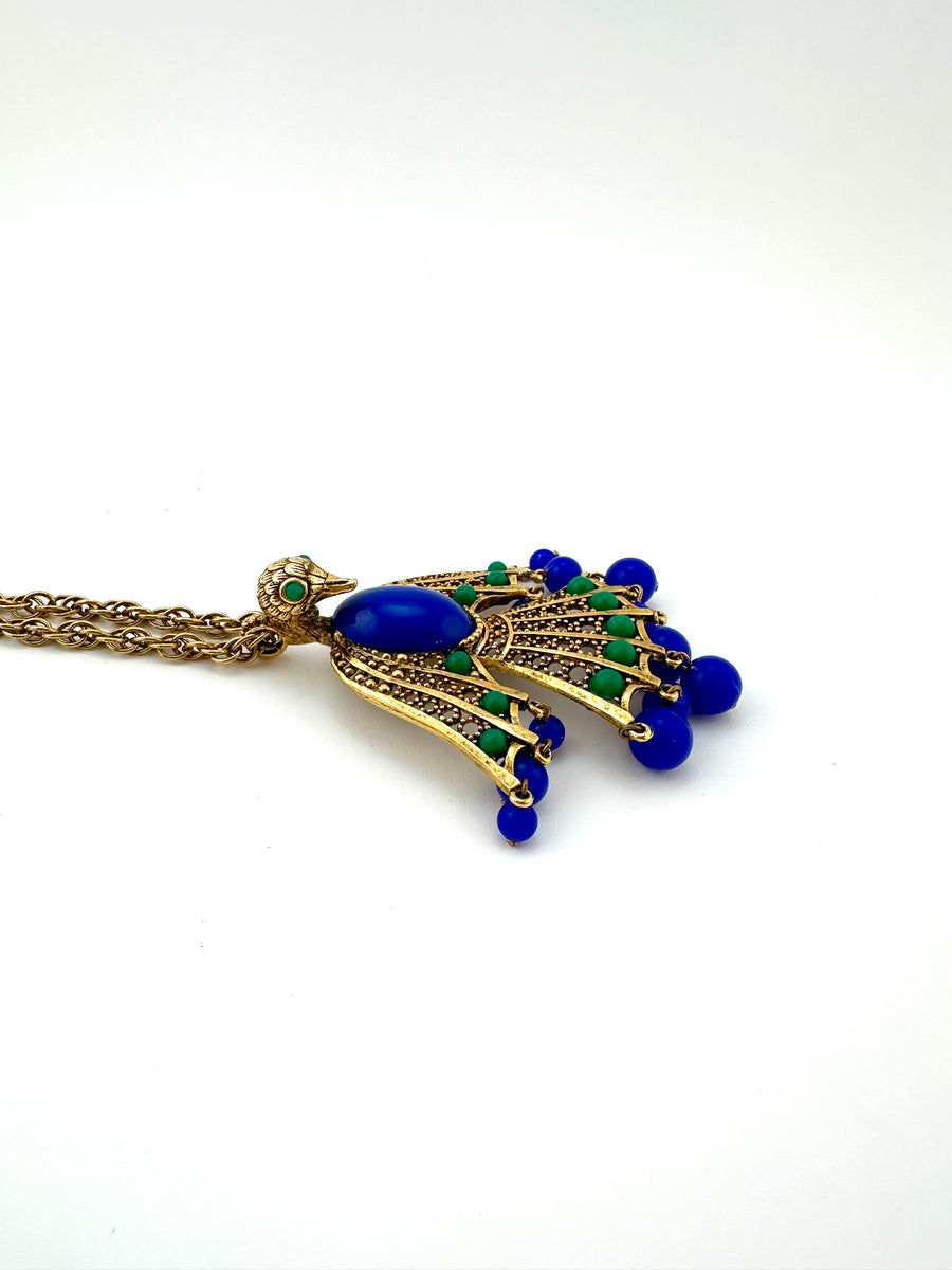 1960s Articulated Bird Pendant Necklace