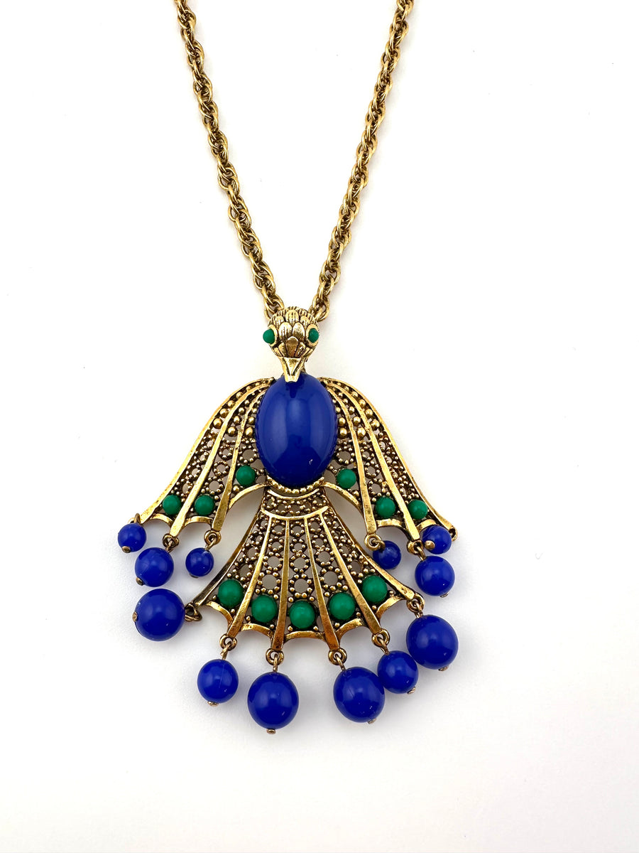 1960s Articulated Bird Pendant Necklace