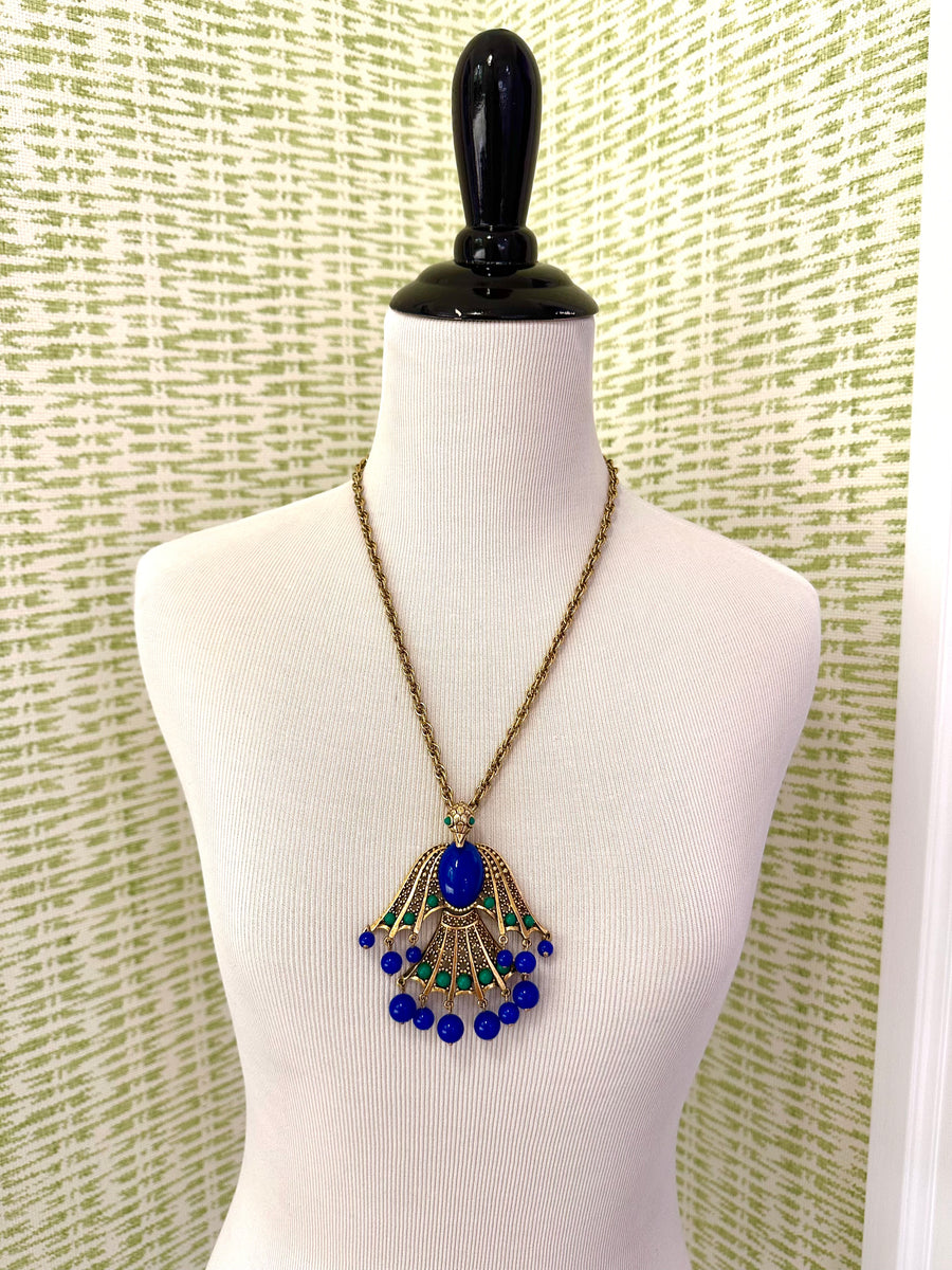 1960s Articulated Bird Pendant Necklace