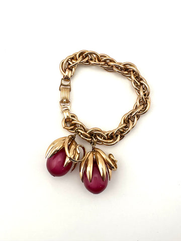 1950s Magenta 'Cumquat' Series Bracelet Napier