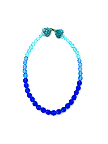 1960s Coppola e Toppo Blue Ombre Crystal Necklace