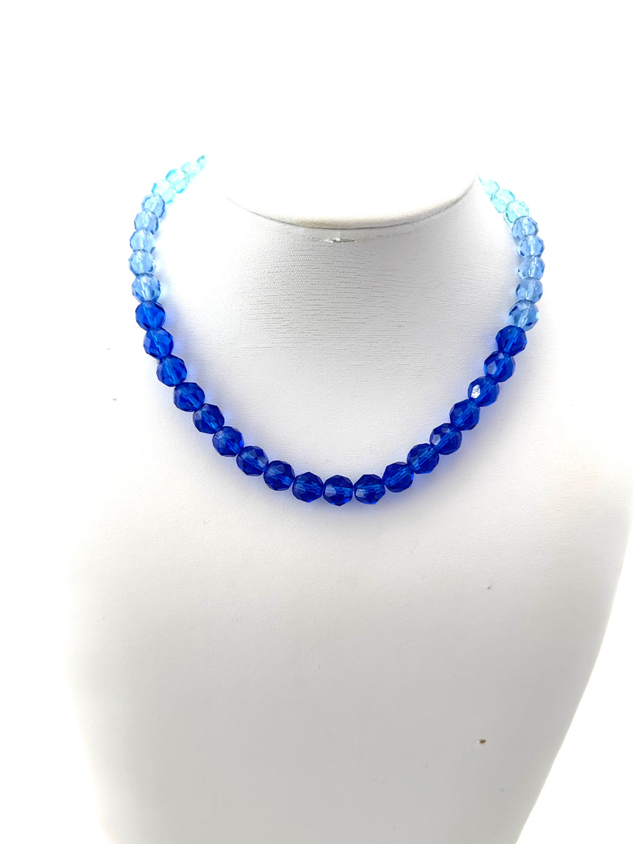 1960s Coppola e Toppo Blue Ombre Crystal Necklace