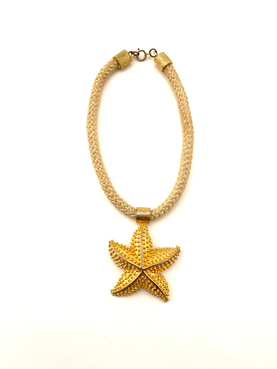 1970s Mimi di N Starfish Pendant Choker Necklace
