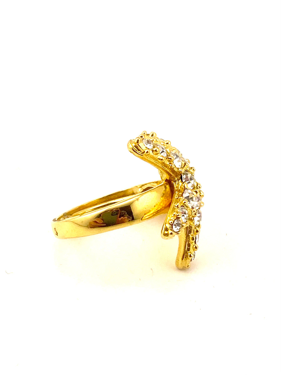 Vintage KJL Crystal Ring Size 5/6