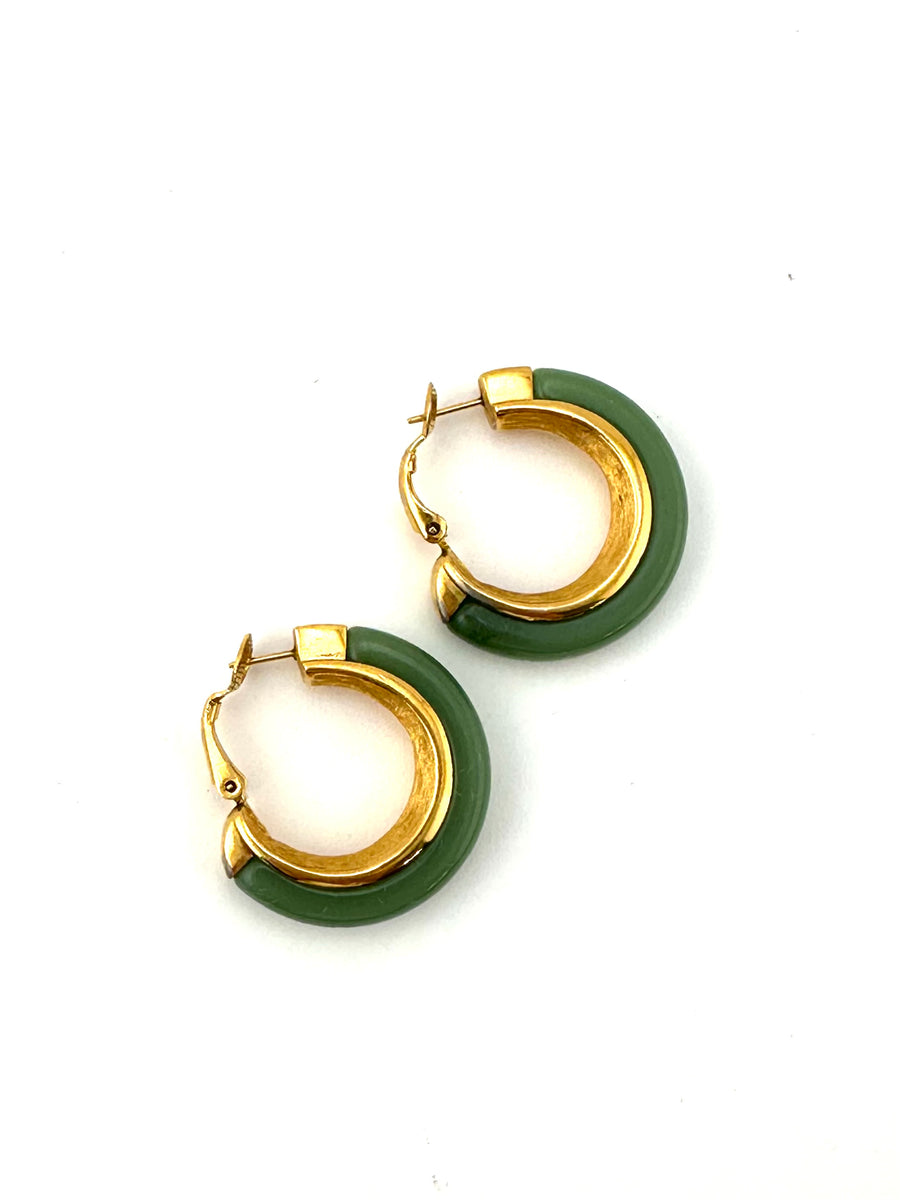 1960s Trifari Interchangeable Pierced Hoop Earrings Set Original Box