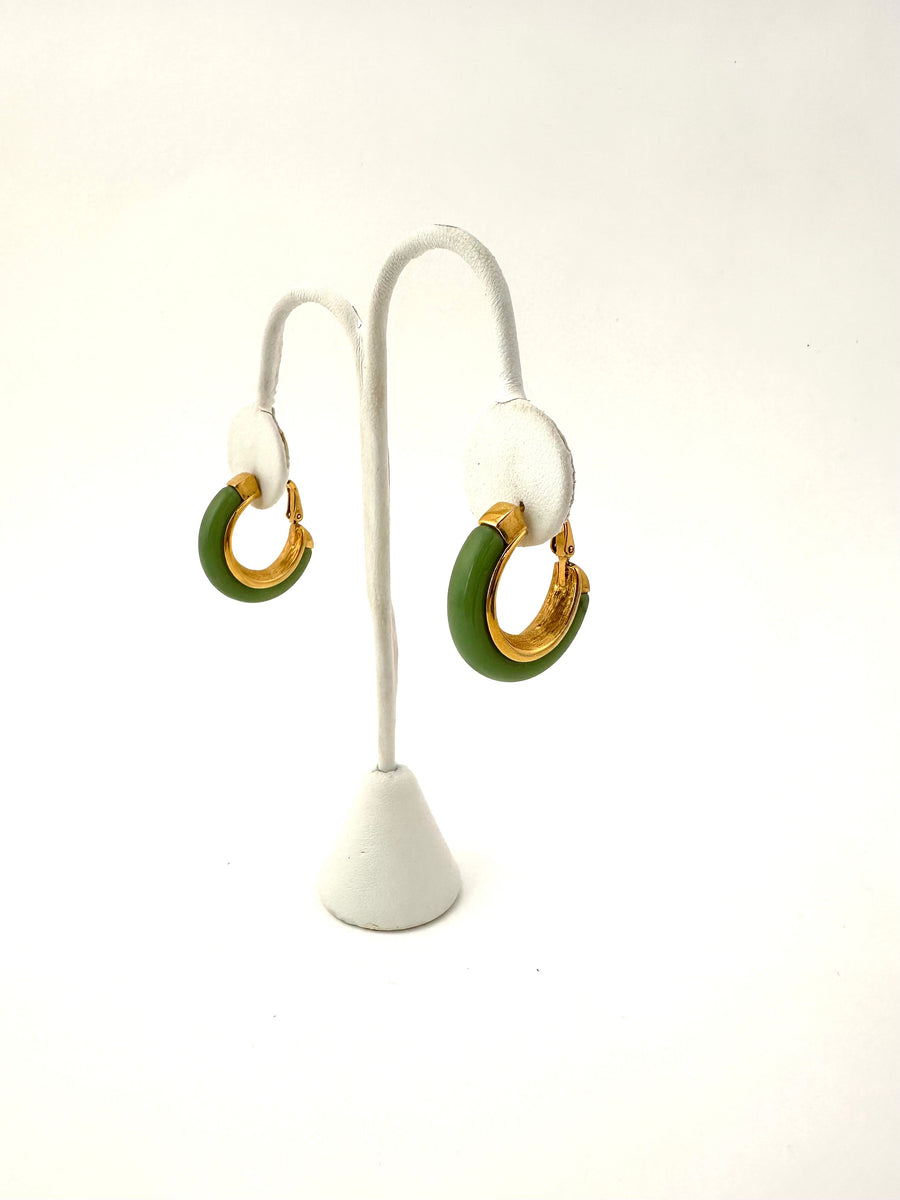 1960s Trifari Interchangeable Pierced Hoop Earrings Set Original Box