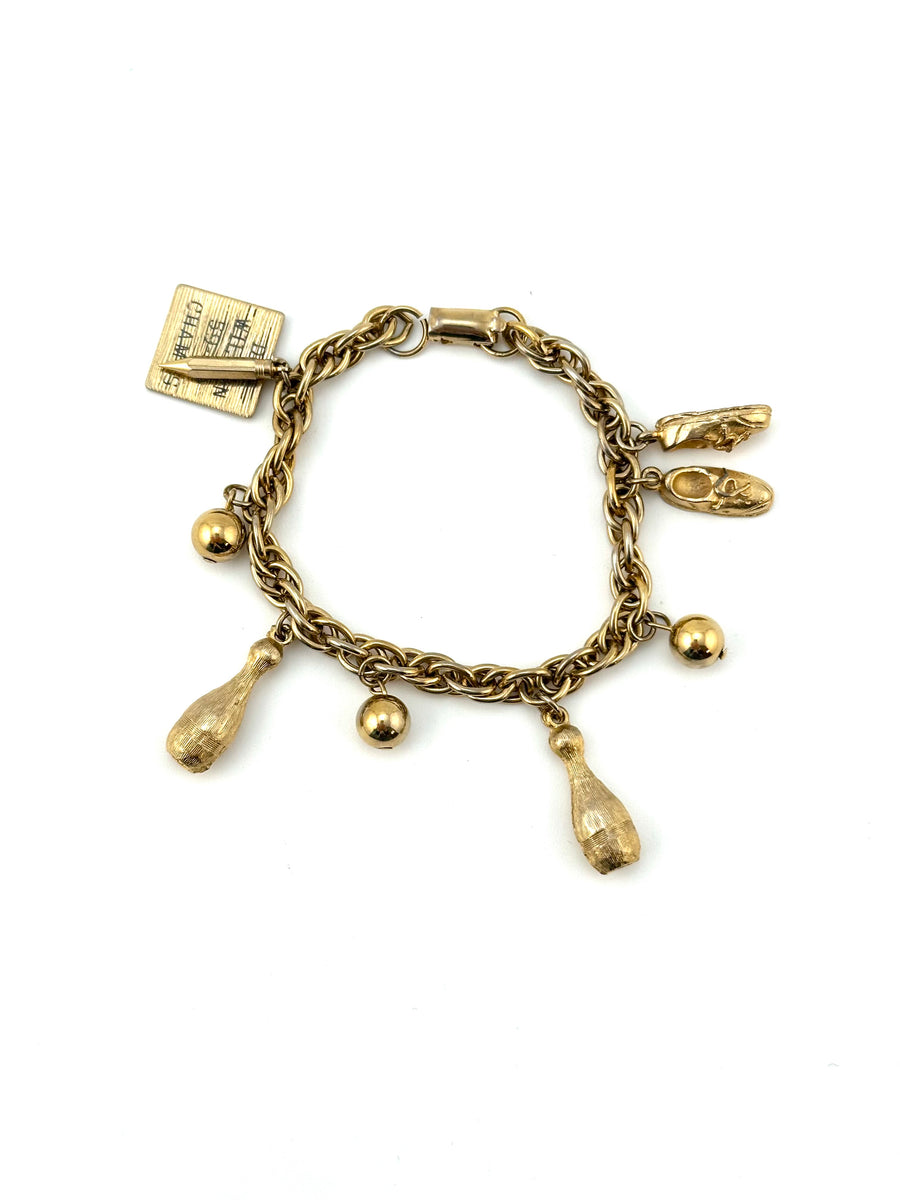 1950s Bowling Themed Charm Bracelet