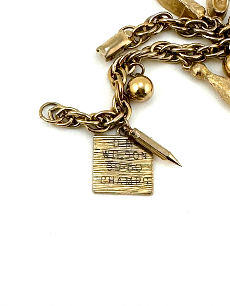 1950s Bowling Themed Charm Bracelet