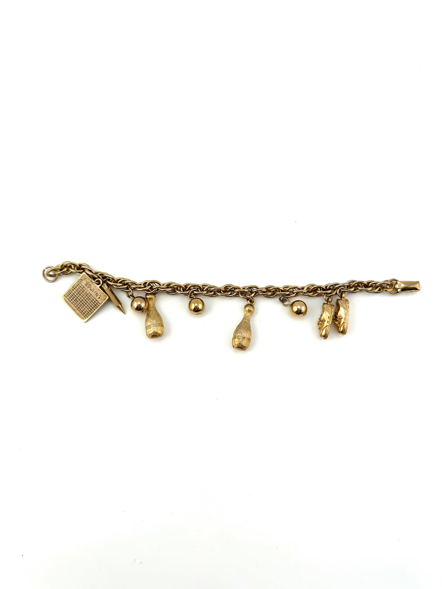 1950s Bowling Themed Charm Bracelet