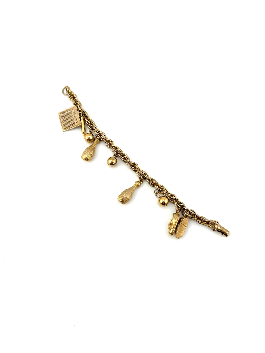1950s Bowling Themed Charm Bracelet