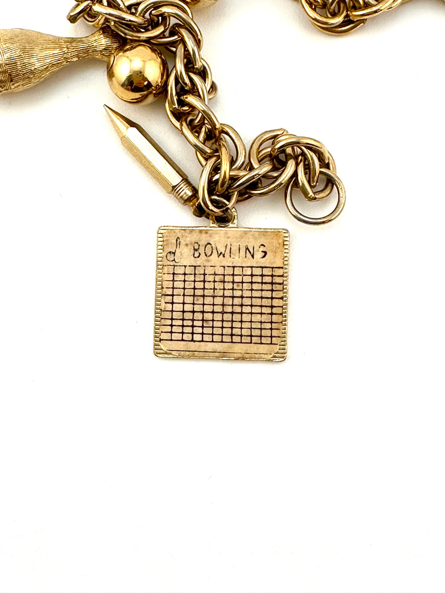 1950s Bowling Themed Charm Bracelet