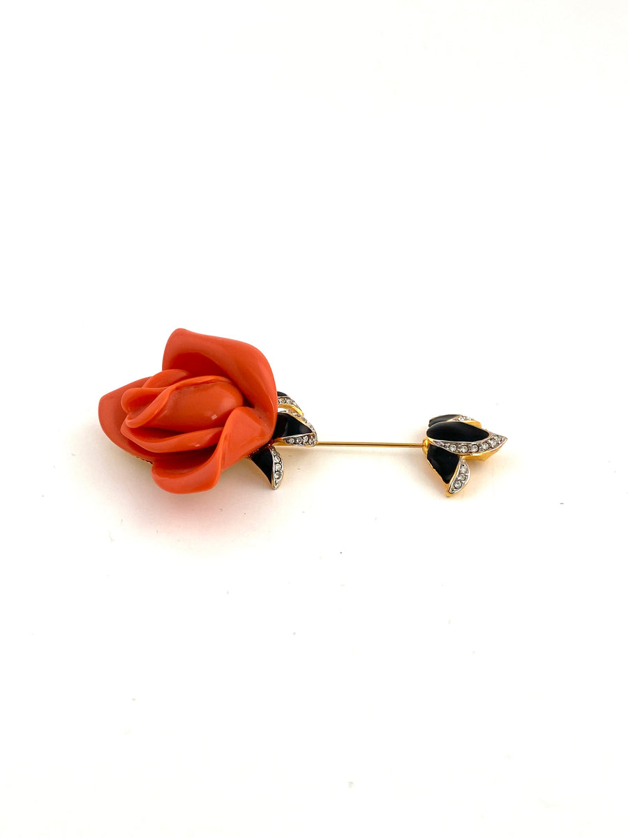 Kenneth Jay Lane Rose Stick Pin Brooch