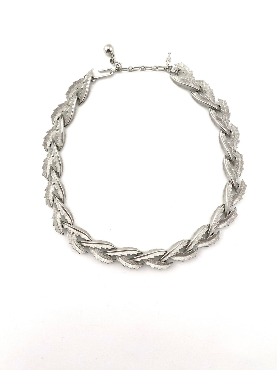 1950s Crown Trifari Silvertone Collar Necklace