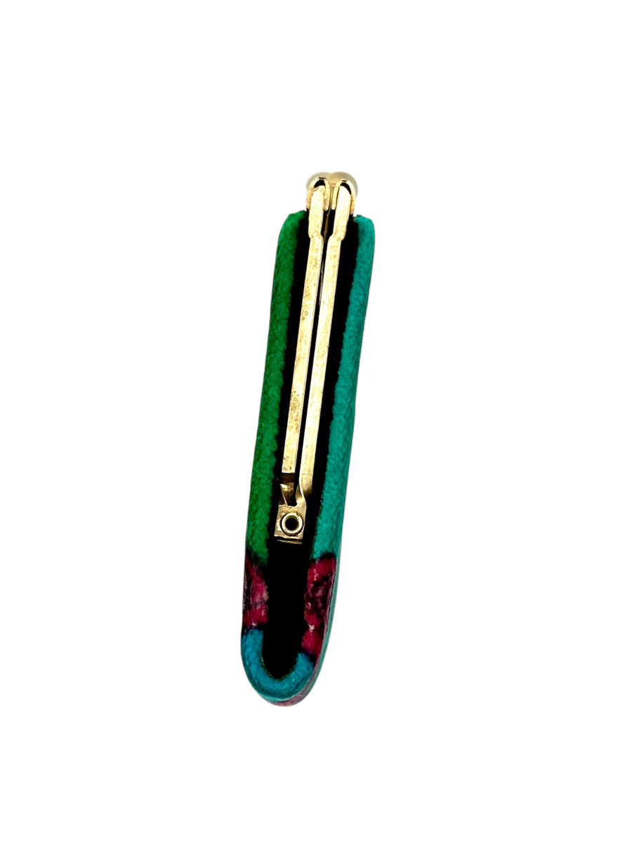 Vintage 1970s Emilio Pucci Green, Turquoise and Pink Velvet Chain Purse
