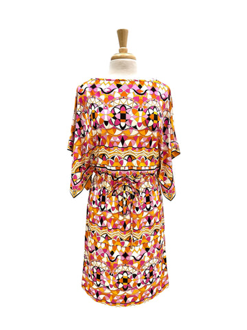 Beautiful 2010s Emilio Pucci Silk Knit Printed Drawstring Waist Dress