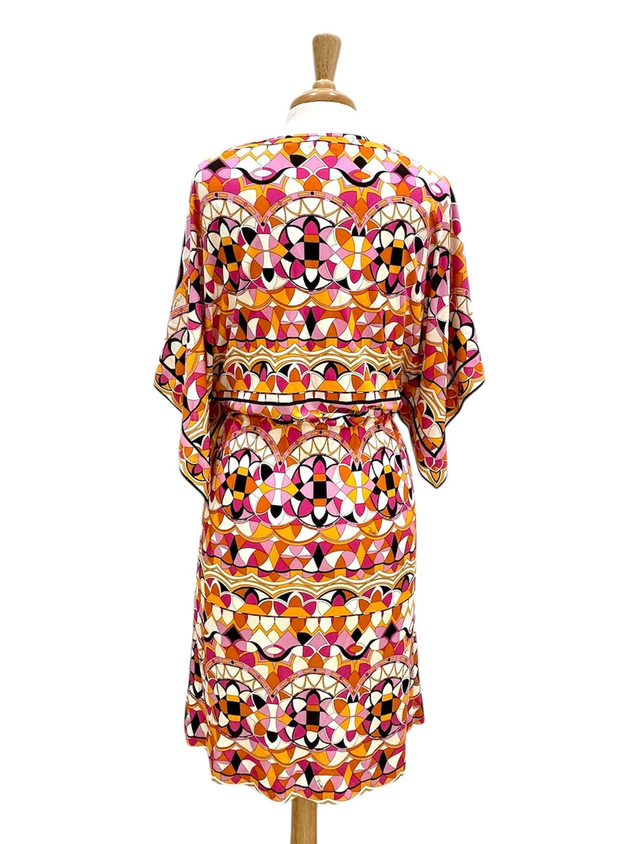 Beautiful 2010s Emilio Pucci Silk Knit Printed Drawstring Waist Dress