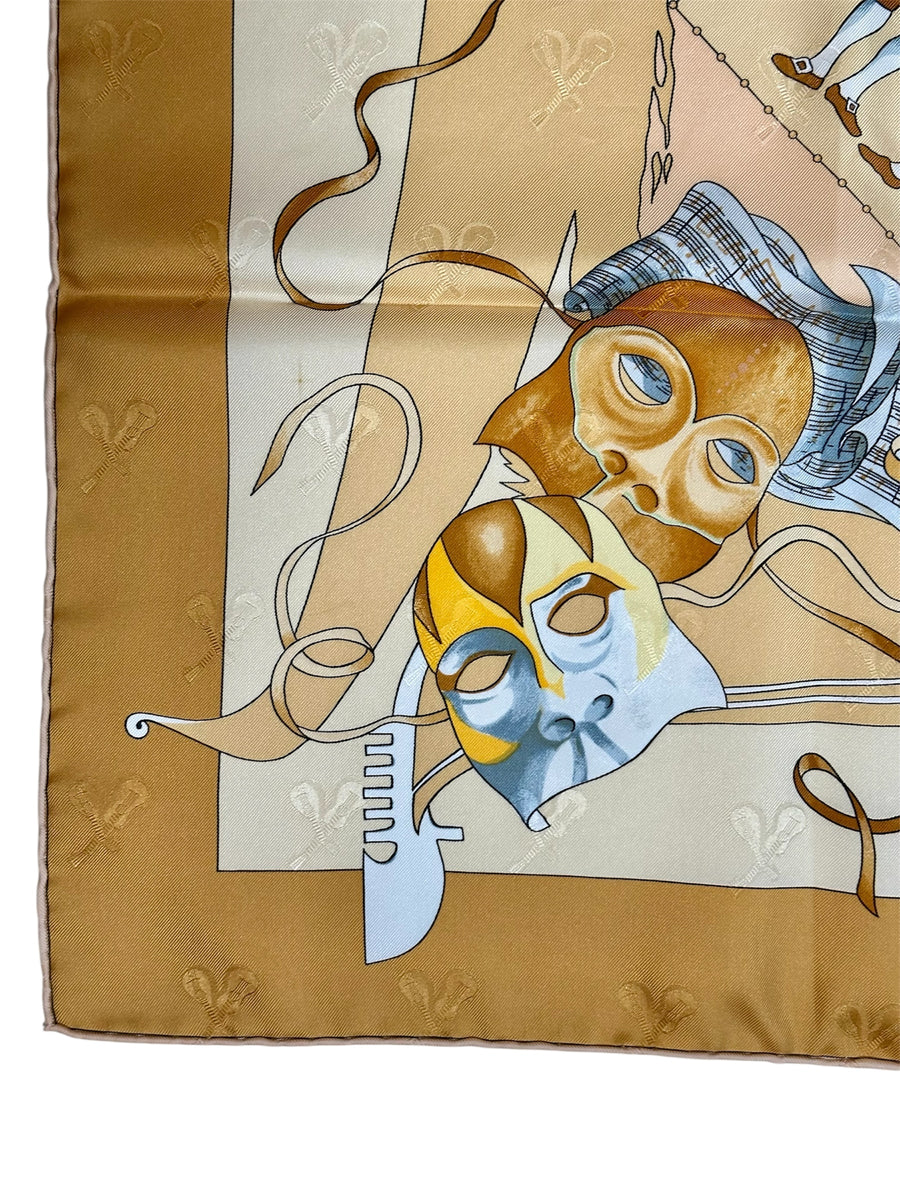 Hermès 1994 Le Carnaval de Venise Silk Jacquard Scarf Original Box