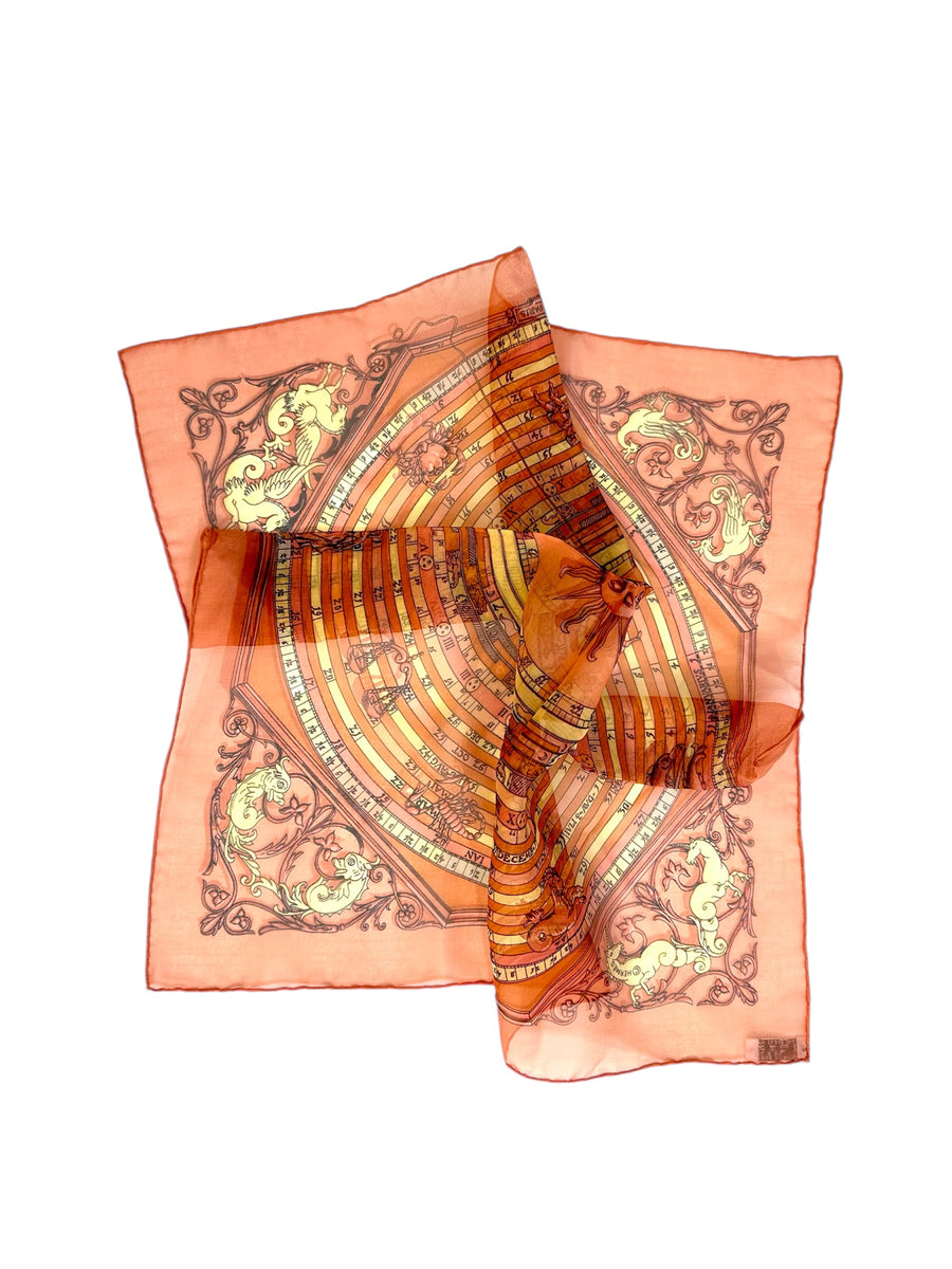 Vintage Hermès Dies et Hore Mousseline 45 Scarf