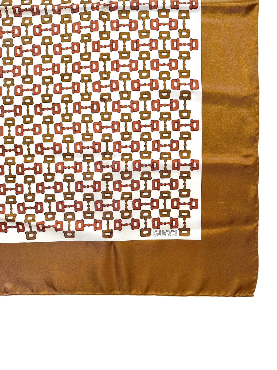1970s Gucci Horsebit Pattern Scarf