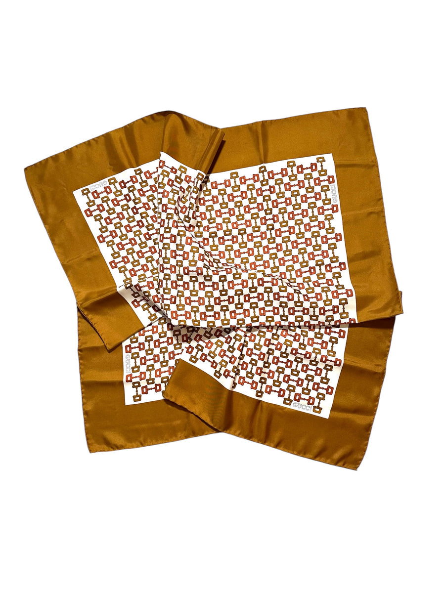 1970s Gucci Horsebit Pattern Scarf