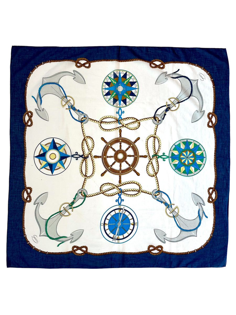 1970s Gucci Nautical Cotton Scarf – Ladybug Vintage