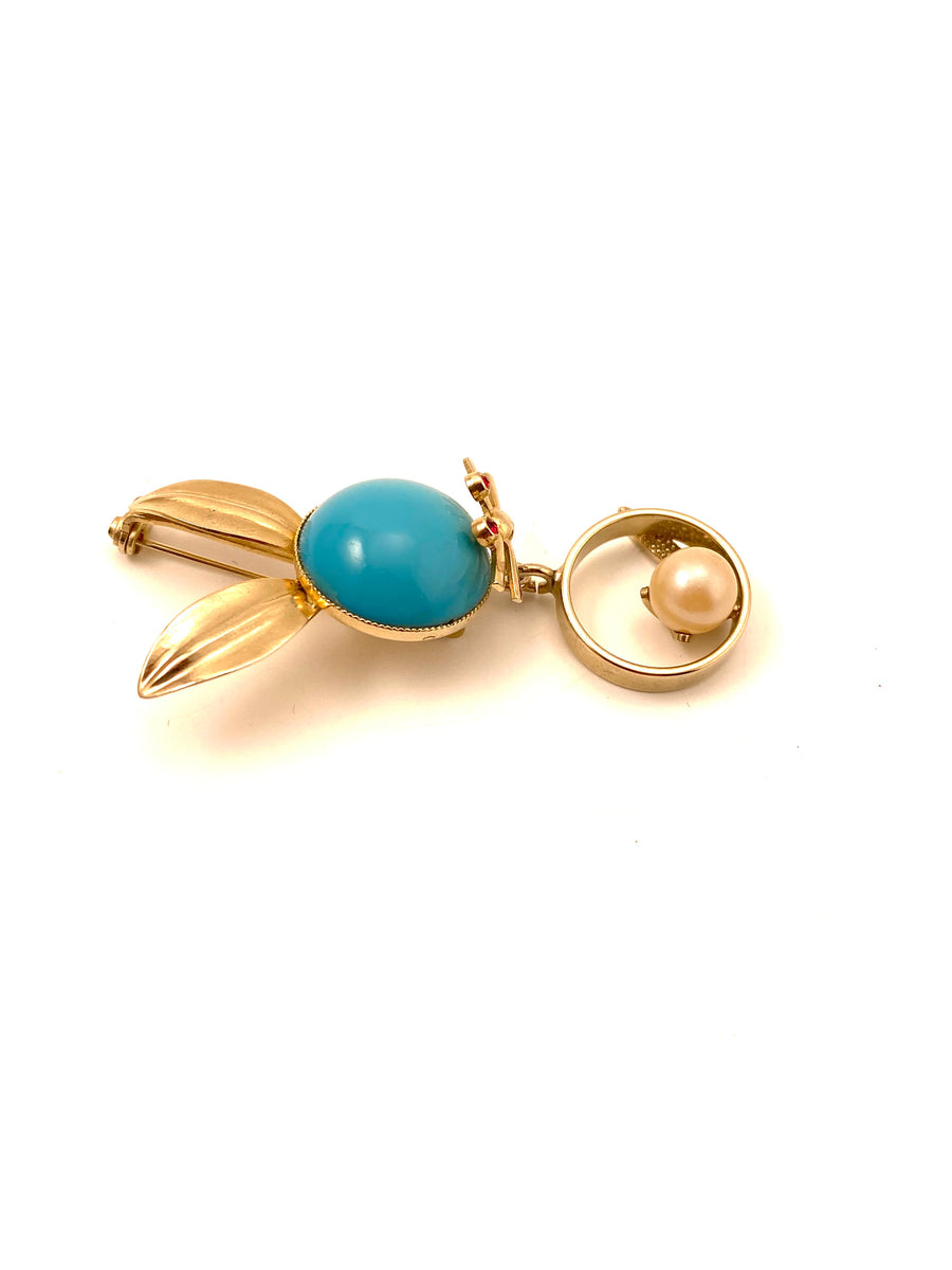 1950s Abstract Rabbit Brooch
