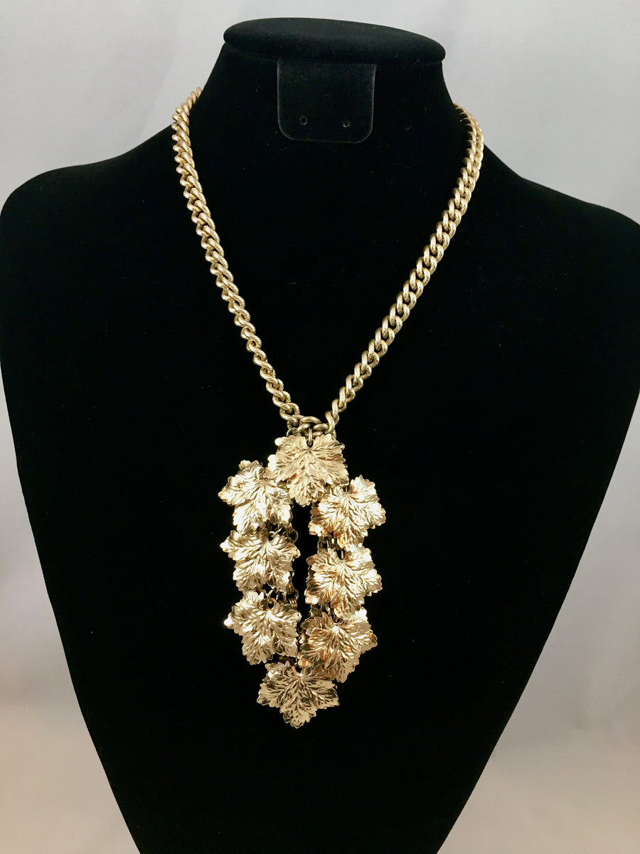 1950s Napier Goldtone Leaf Necklace