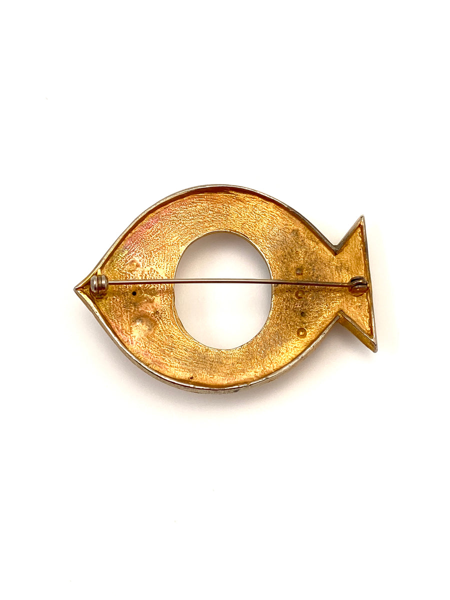 1960s Gripoix Glass Fish Brooch