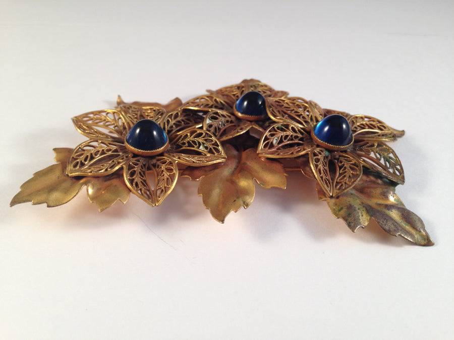 Large 1940s Joseff Of Hollywood Floral Brooch