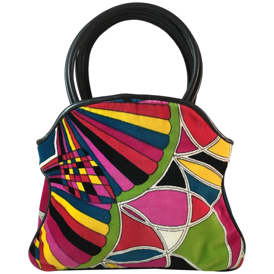 1960s Emilio Pucci Velvet Printed Handbag Purse