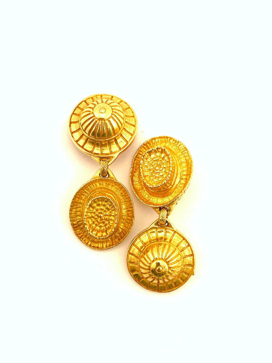1980s Dominique Aurientis Hat Charm Earrings