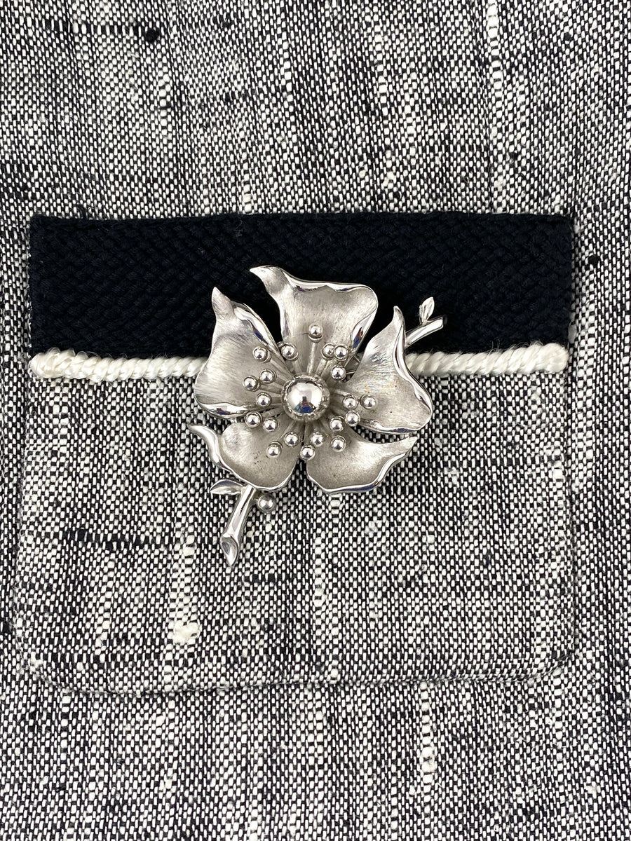 1950s Trifari Silver-Tone Flower Brooch