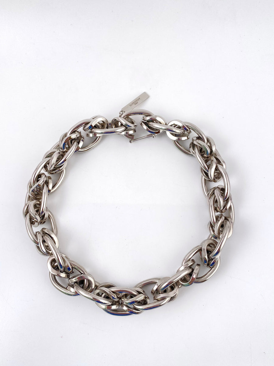 Silver-Tone Givenchy Choker Chain Necklace