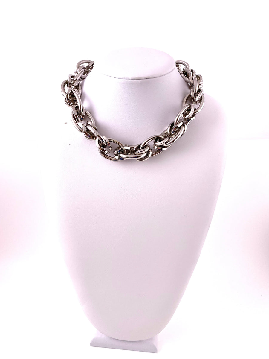Silver-Tone Givenchy Choker Chain Necklace
