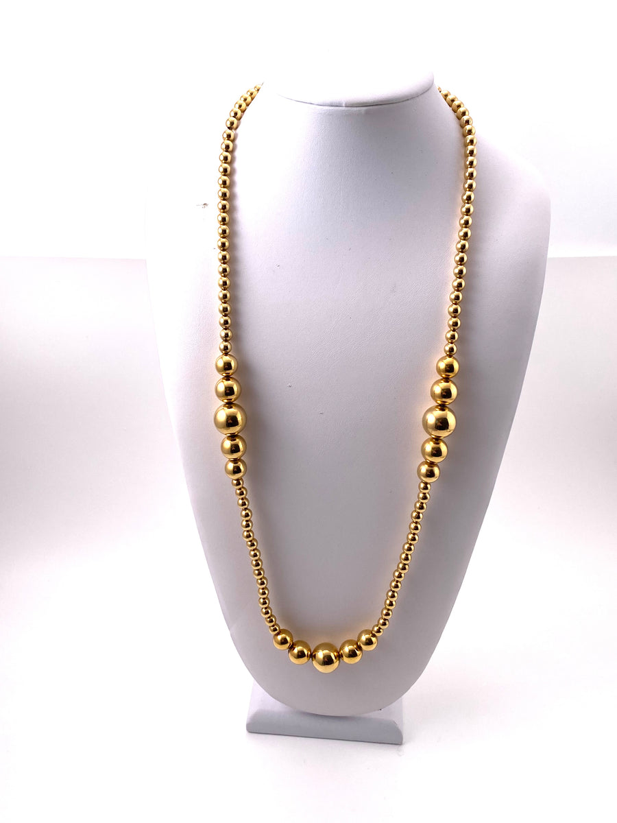 Vintage Napier Long Goldtone Beaded Necklace