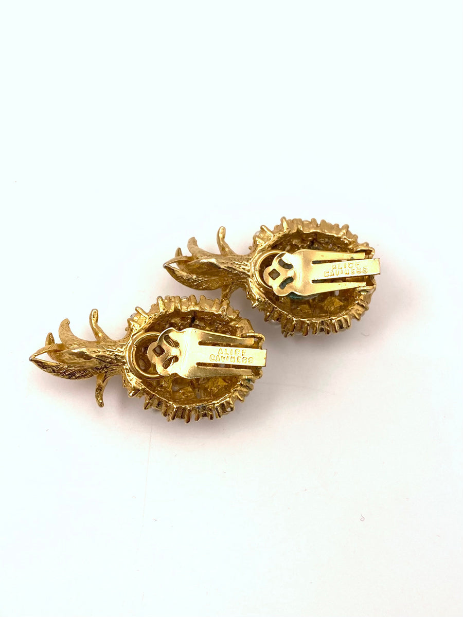 1960s Alice Caviness Pineapple Earrings