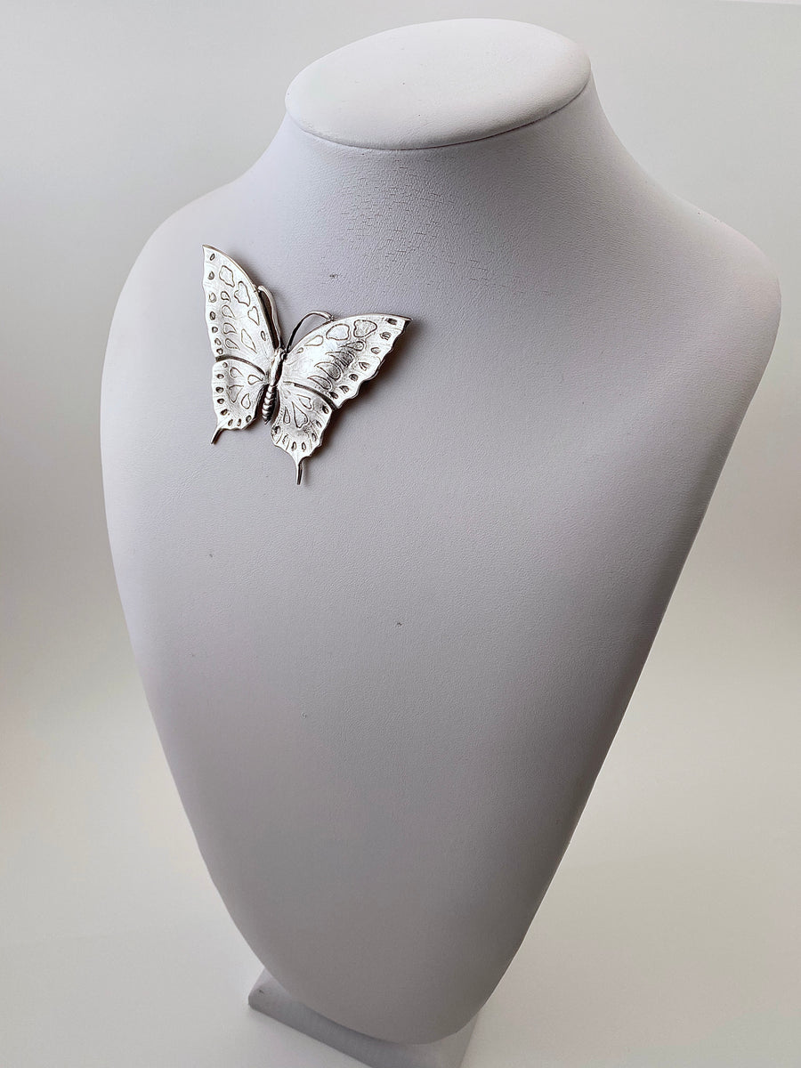 Vintage 1940s Sterling Silver Cini Butterfly Brooch