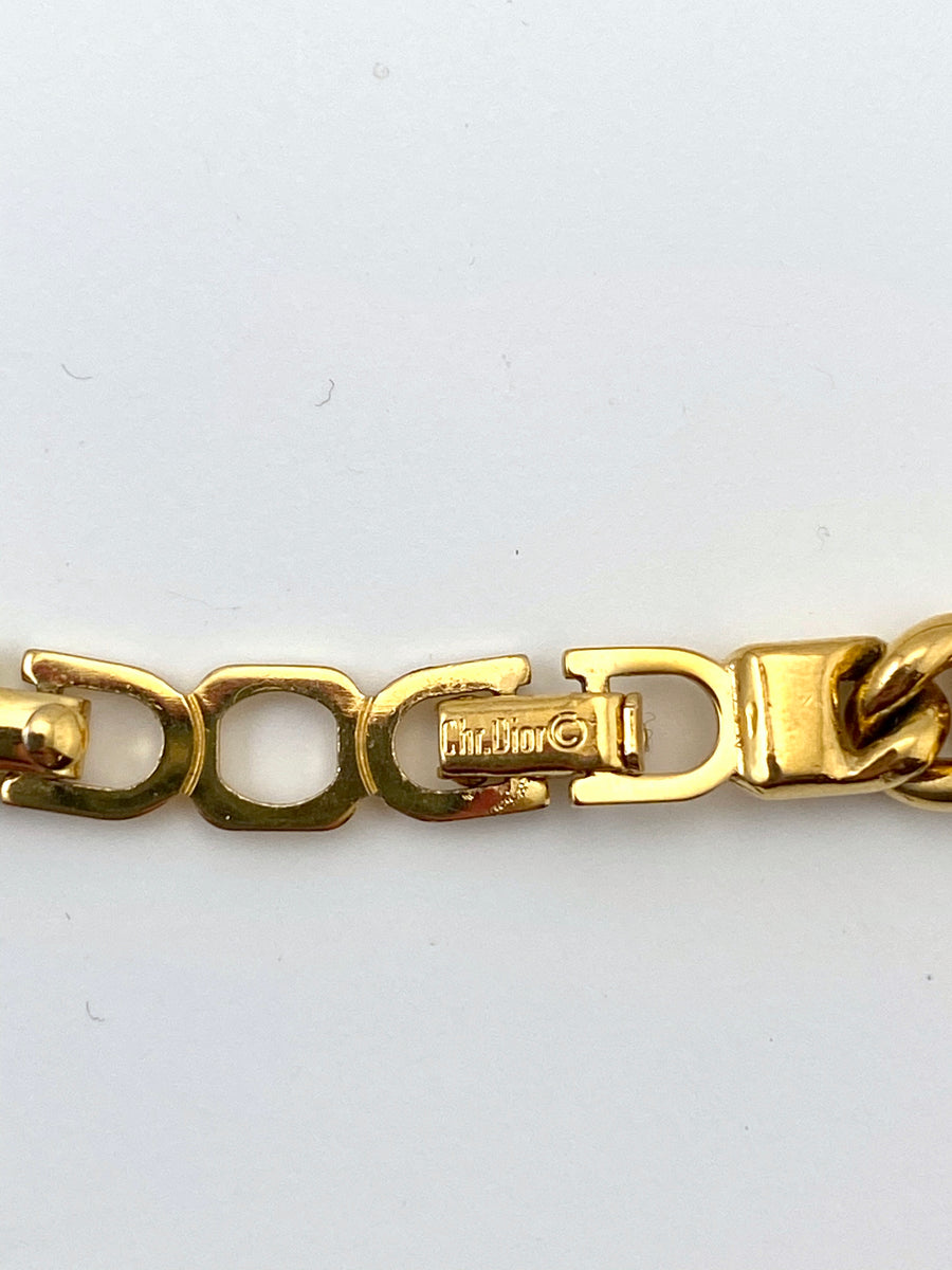 Vintage 1980s Christian Dior Gold-tone Choker Necklace