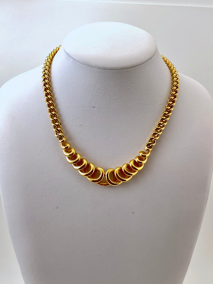 Vintage 1980s Christian Dior Gold-tone Choker Necklace