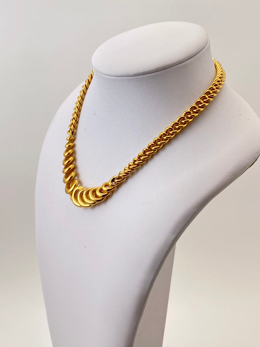 Vintage 1980s Christian Dior Gold-tone Choker Necklace